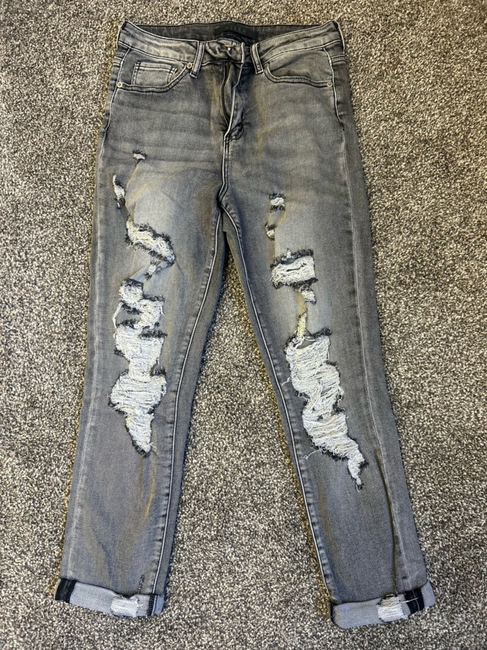 Risen Jeans Distressed Gray Women’s Ripped Jeans - Casual Size 27/5